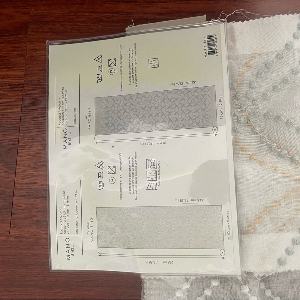 Casadeco Mano 8163 Sample Fabric | 3 Yards | Designer Upholstery/Fabric Sample | - Picture 9 of 10